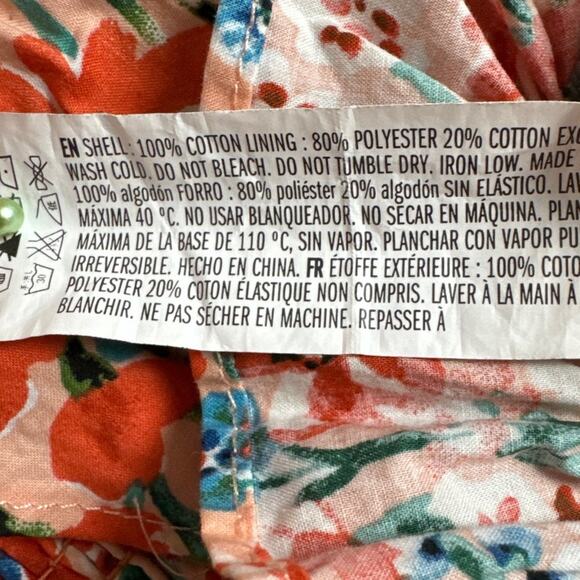 English Factory Ruffle Neck Smocked Top Floral Cropped M NWOT Feminine Playful - Picture 8 of 8